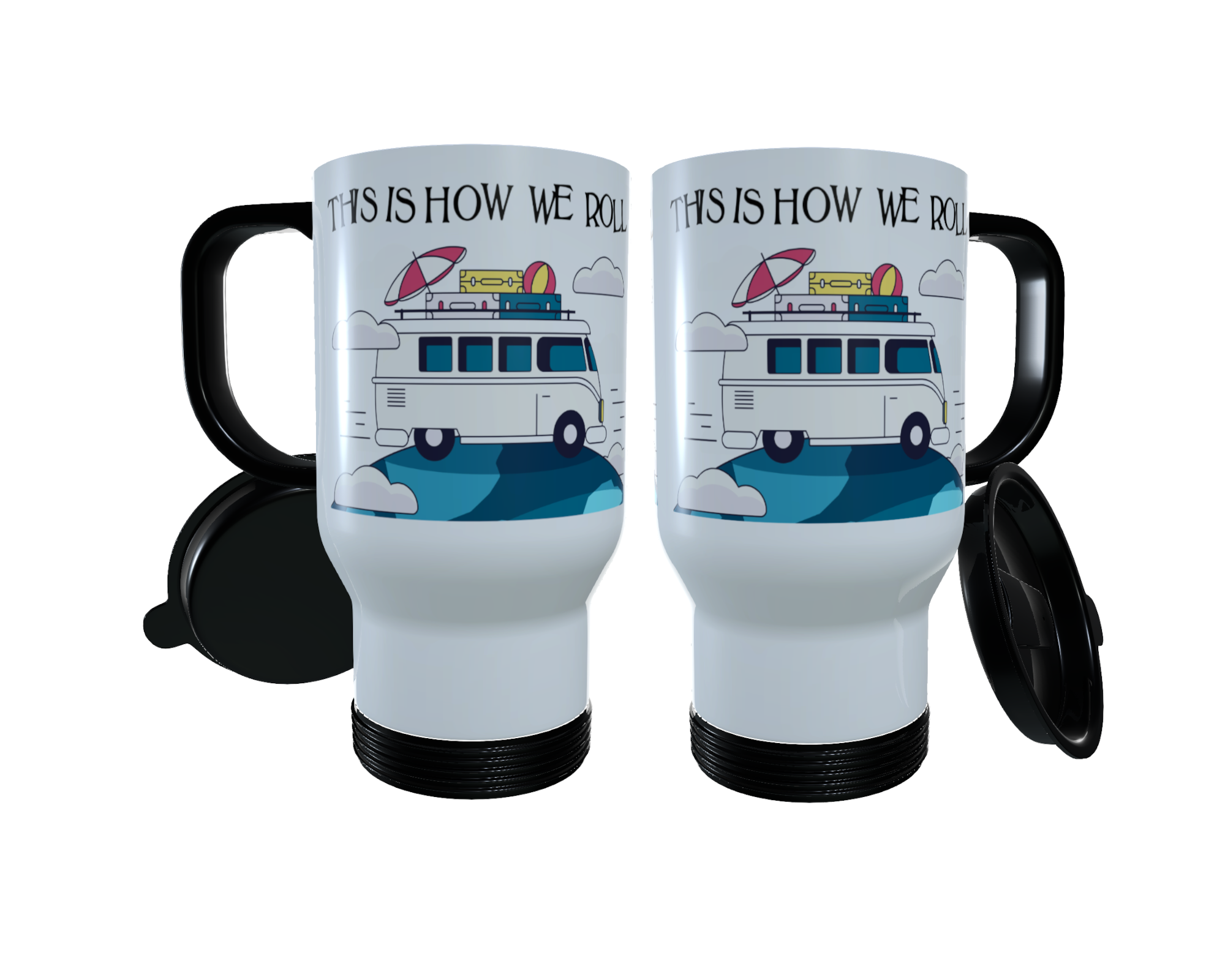 Camper Van Travel Mug - This Is How We Roll, RV Coffee Mug